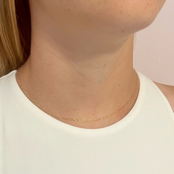 Dainty 14k Gold Filled Paperclip Chain - Picture 3 of 3